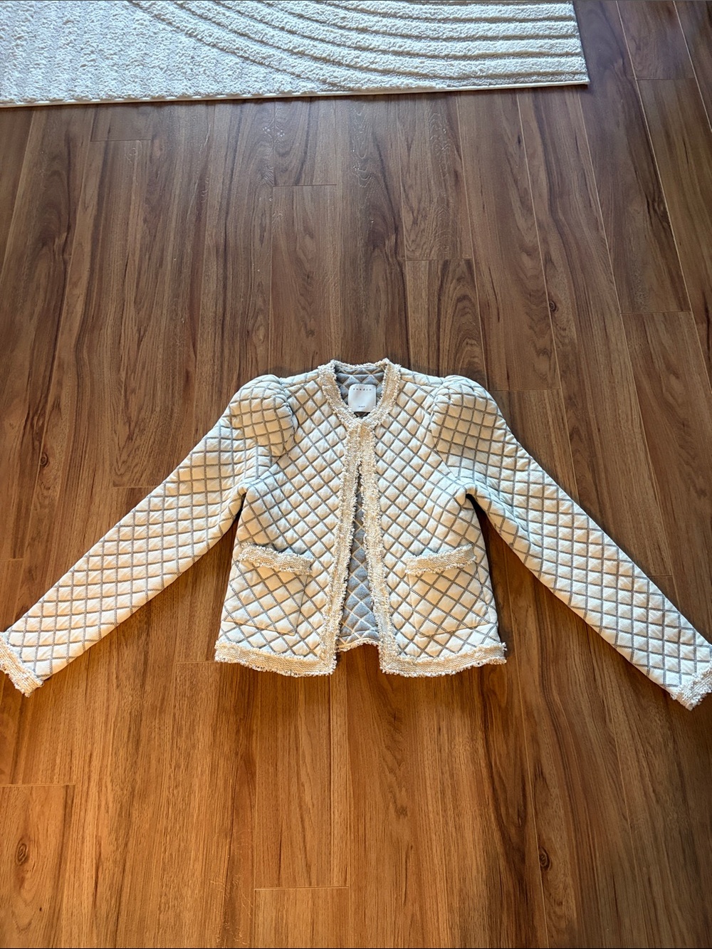 Sandro Cream Quilted Jacket